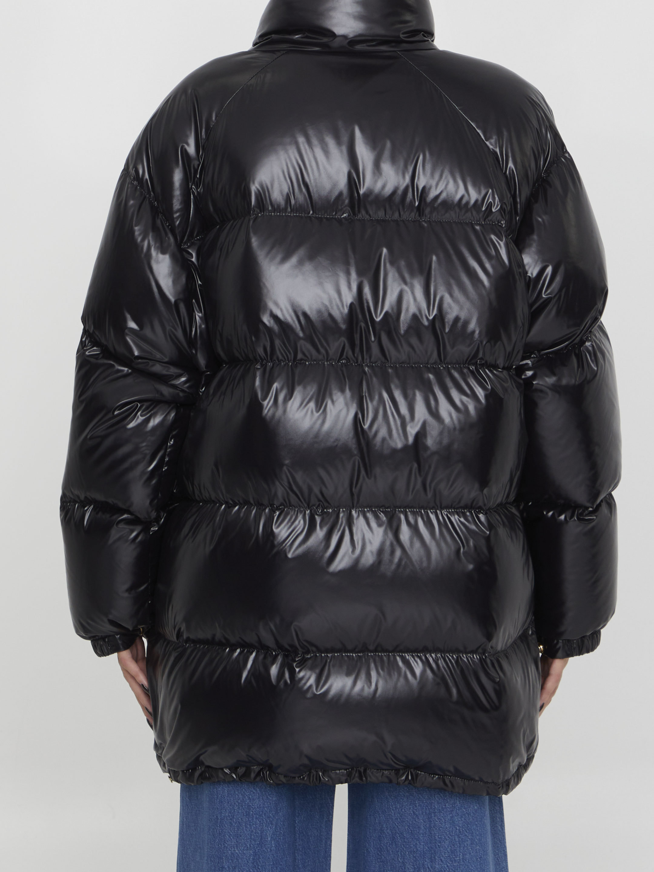 Celine Triomphe Long Down Jacket In Black