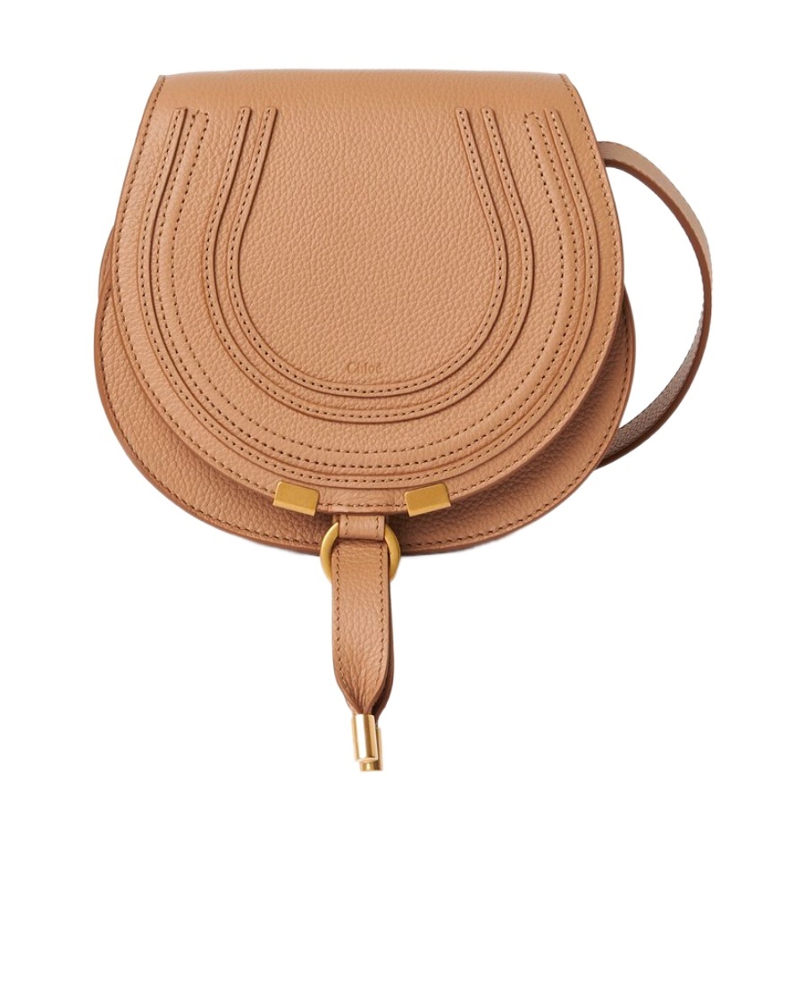 Chloé Chloe Marcie Small Leather Saddle Bag In Nude