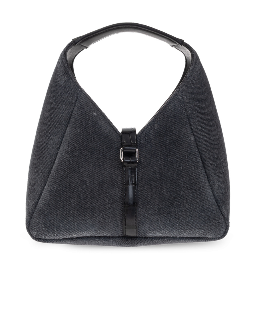 Givenchy Mini G-hobo Bag In Washed Denim In Black