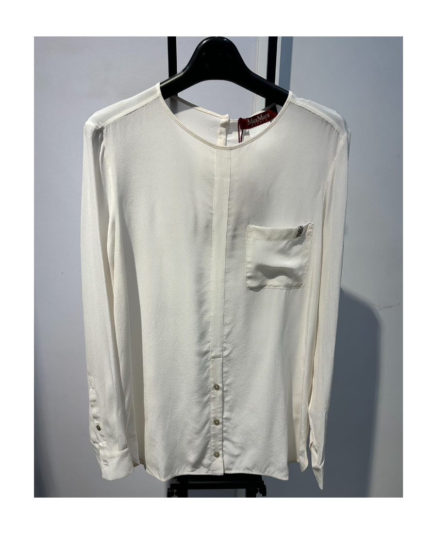 Max Mara Round-neck Blouse In Gray