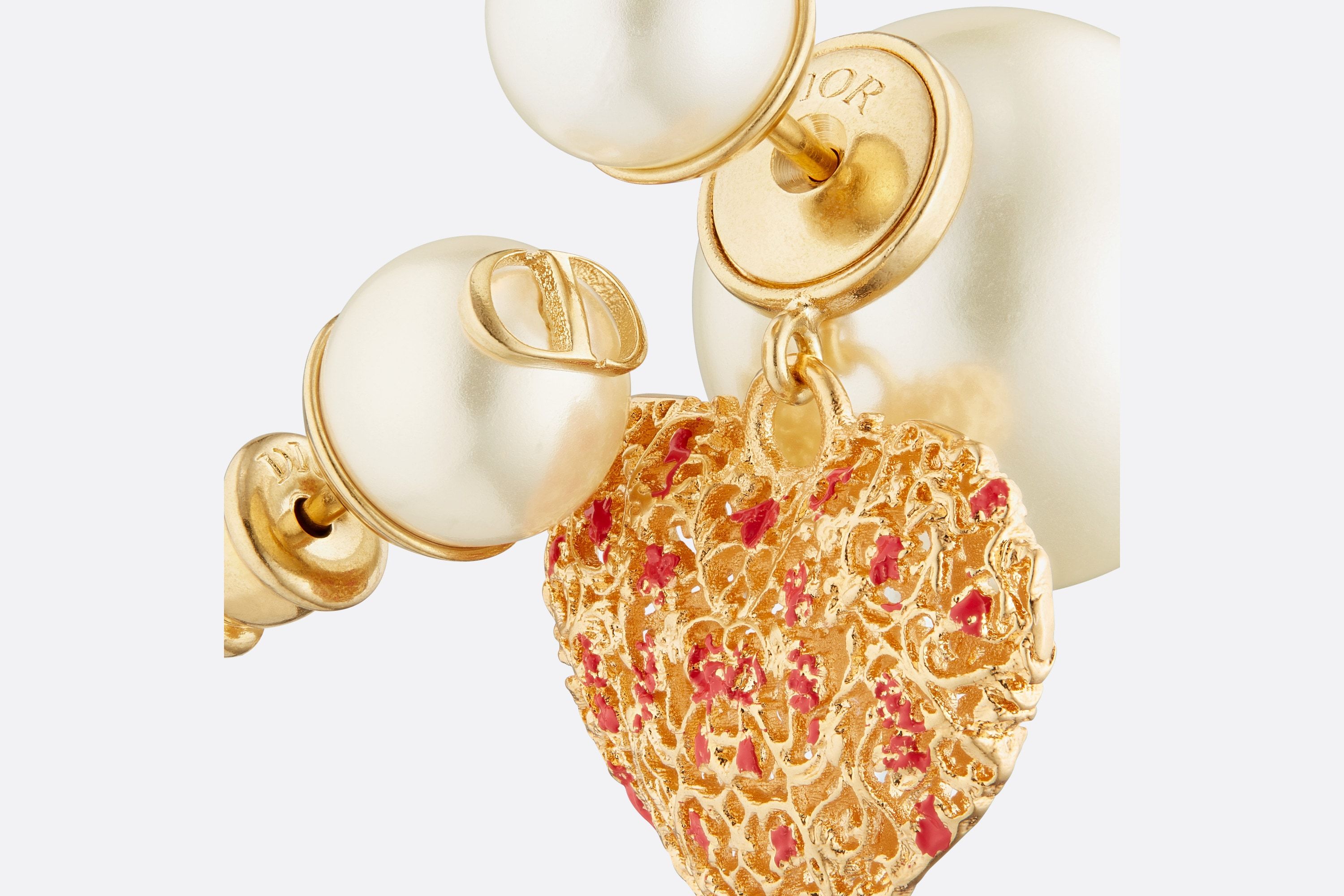 Dior Pendant Earrings In White