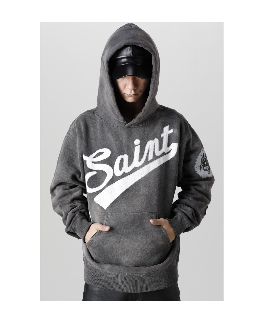 Readymade Ready Made X Saint Michael Cooperative Letter Hooded Sweater In Black