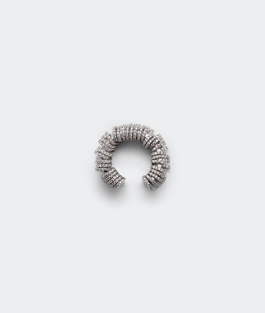 Bottega Veneta Cubic Zirconia Brass Ring In Gray