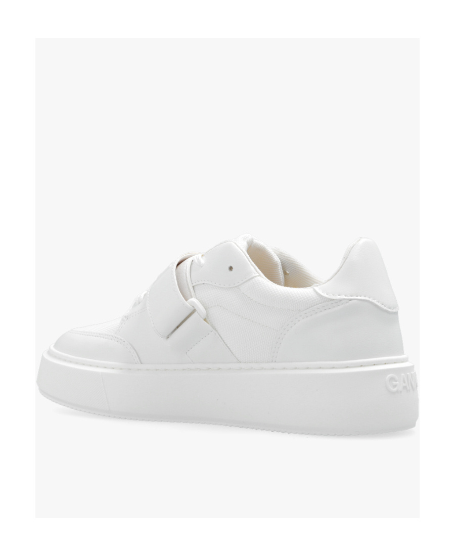 Ganni Touch-strap Low-top Sneakers In White