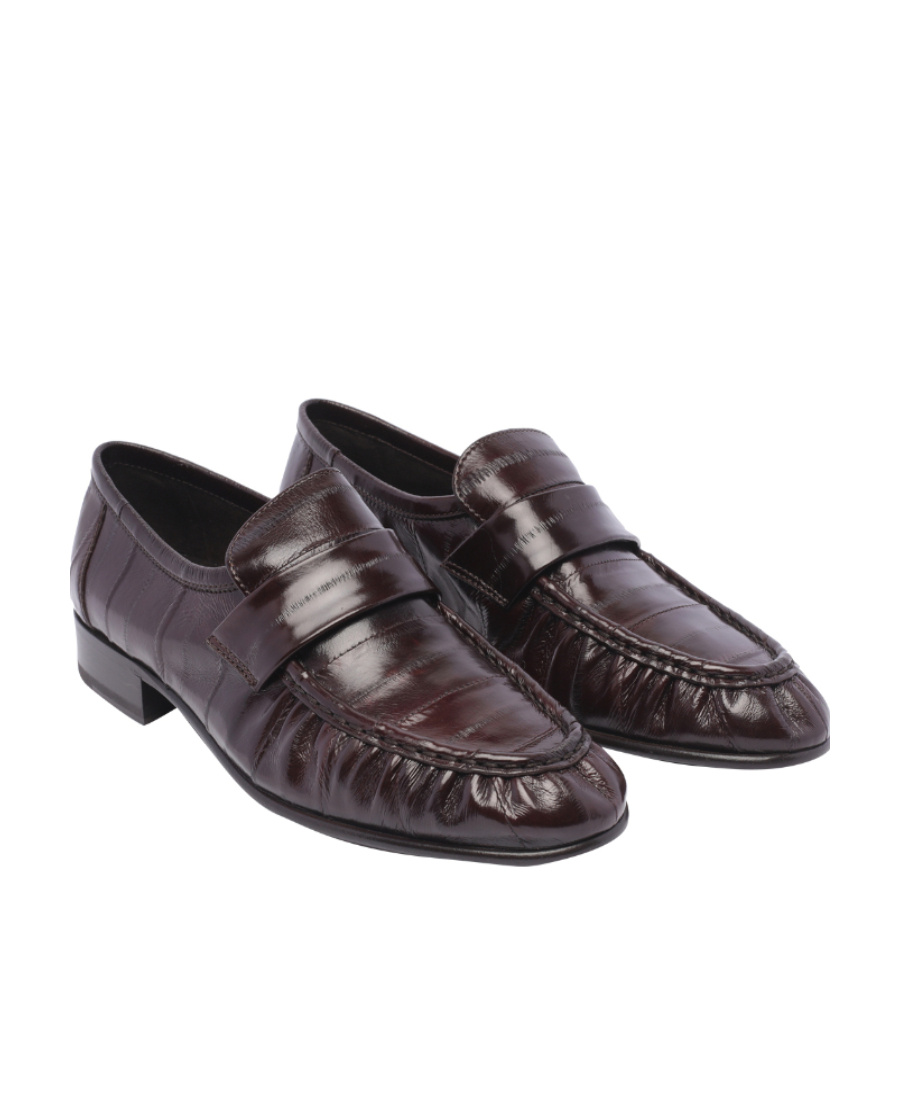 The Row 25mm Soft Eel Leather Loafers In Brown