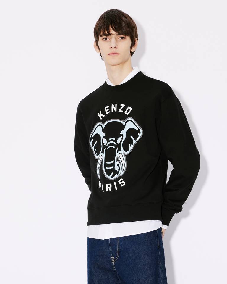 Kenzo Varsity Jungle Embroidered Sweatshirt In Black