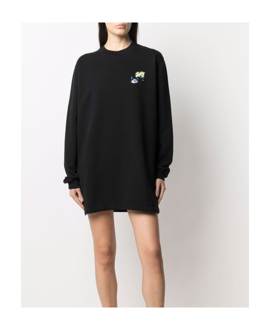 Off-white Arrows Print Sweatshirt Dress In Black