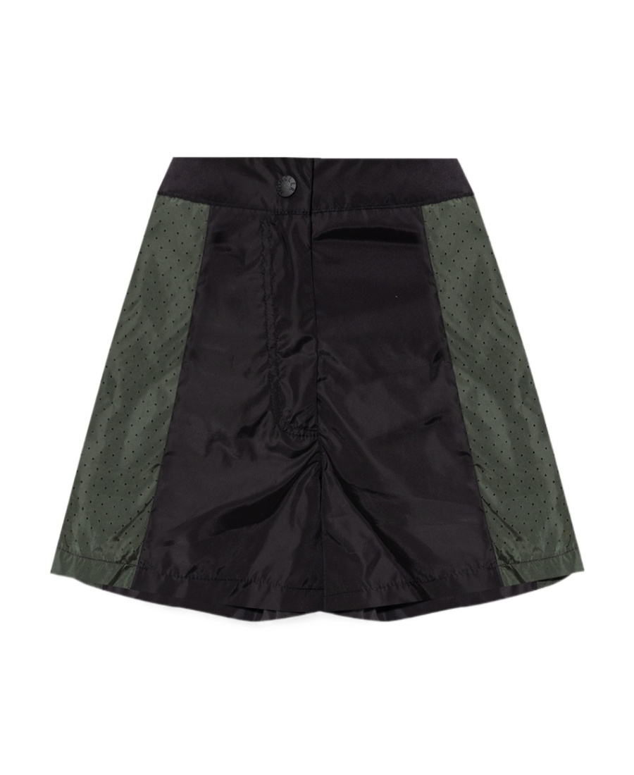 Moncler Embossed-logo Contrasting-detail Shorts In Black