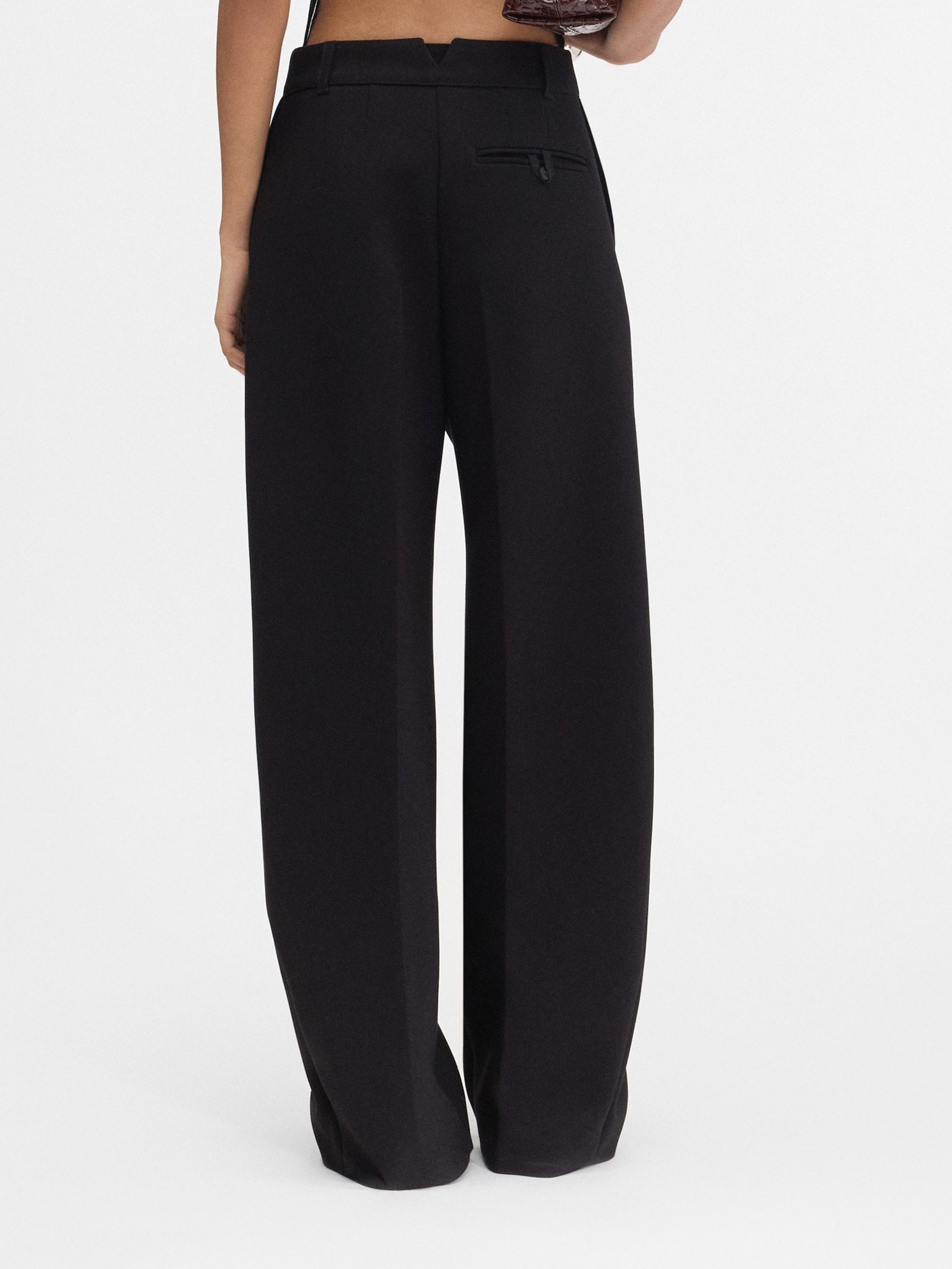 Jacquemus High-waisted Black Viscose Trousers With Wide-leg Silhouette In Black
