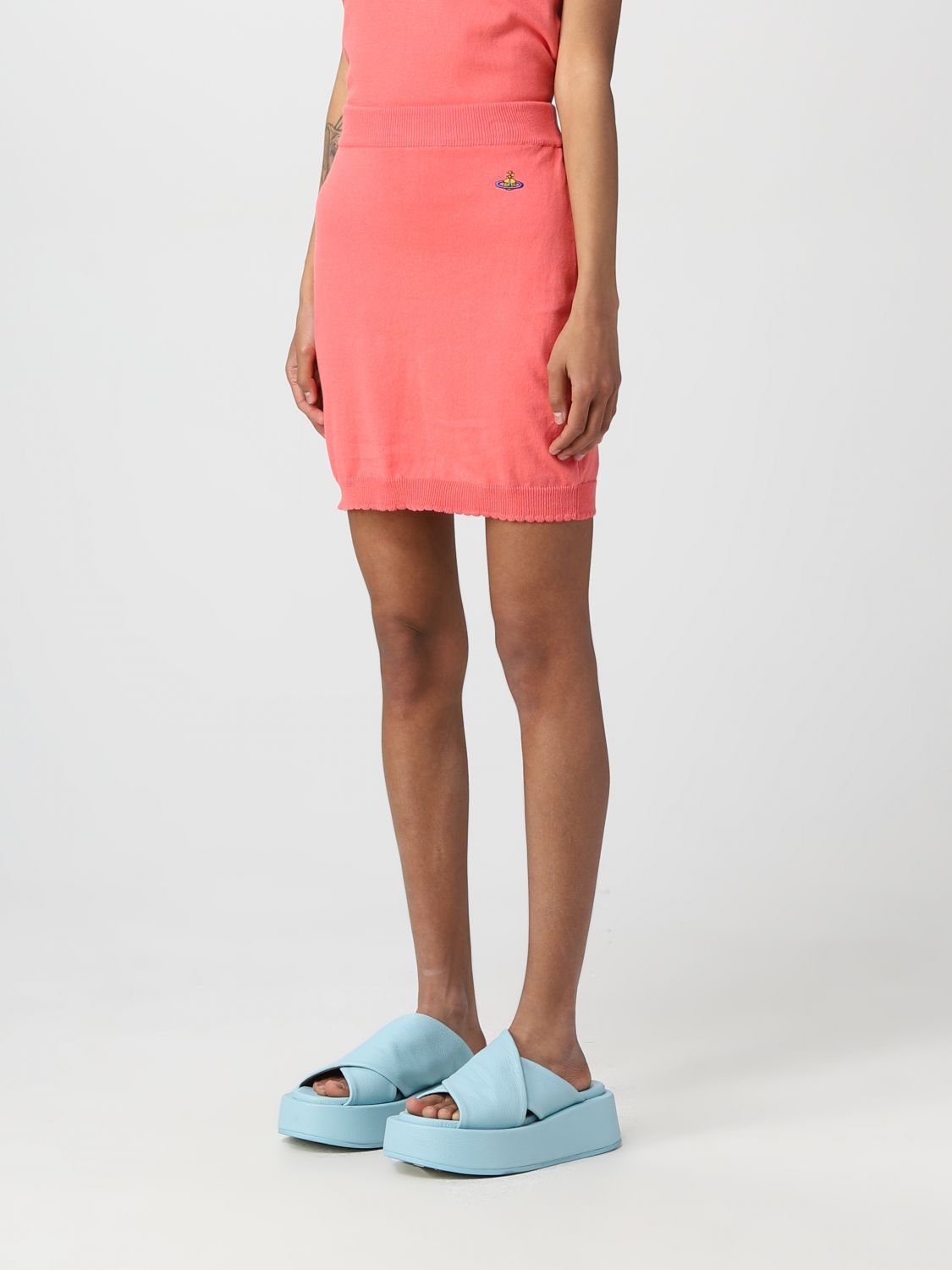 Vivienne Westwood Orb Knitted Skirt In Red