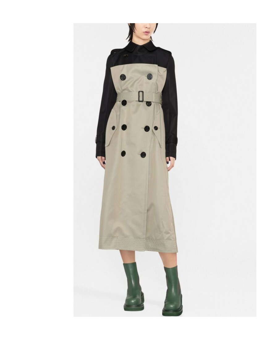 Sacai Belted Shirt Dress In Nude
