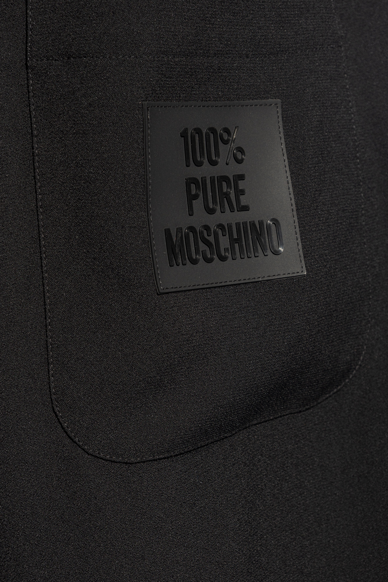 Moschino Logo Patch Pocketed Shorts In Black