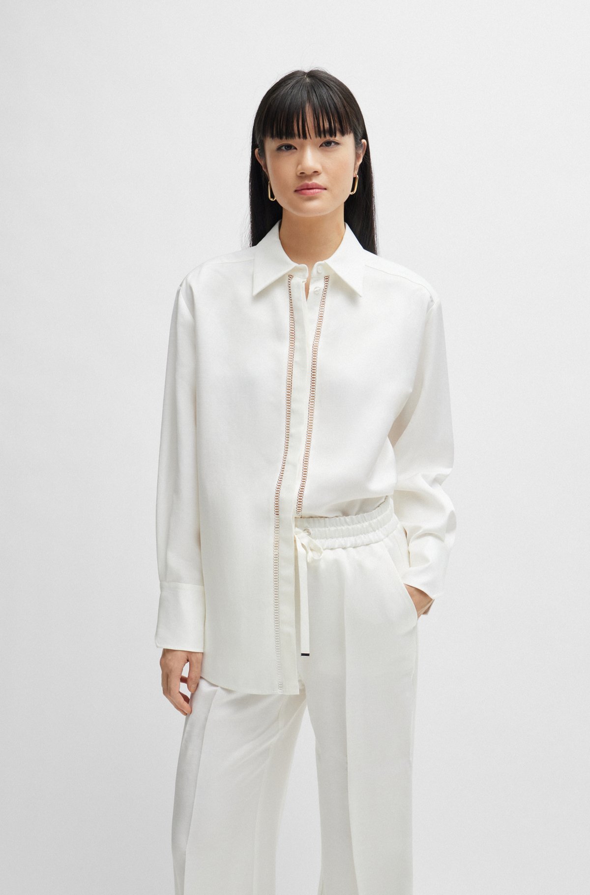 Hugo Boss Long-sleeved Shirt In White