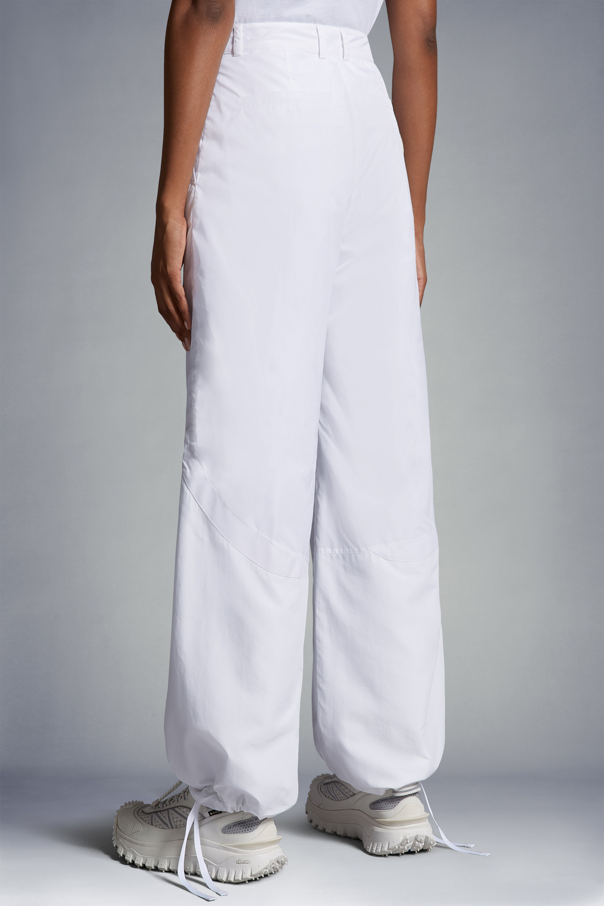 Moncler Nylon Pants Drawstring Hems In White