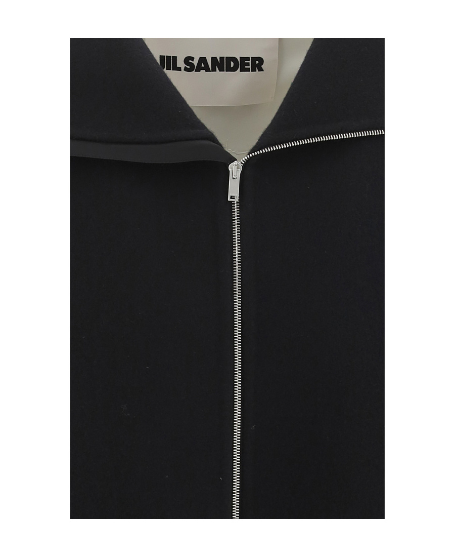 Jil Sander Virgin-wool Hooded Jacket In Black