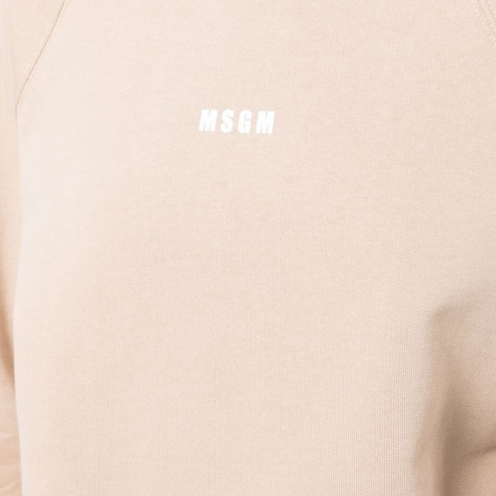 Msgm Logo-print Sweater In Nude
