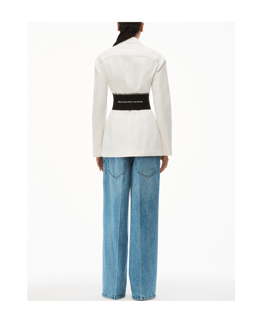 Alexander Wang Velour Logo-waist Track Trousers In White