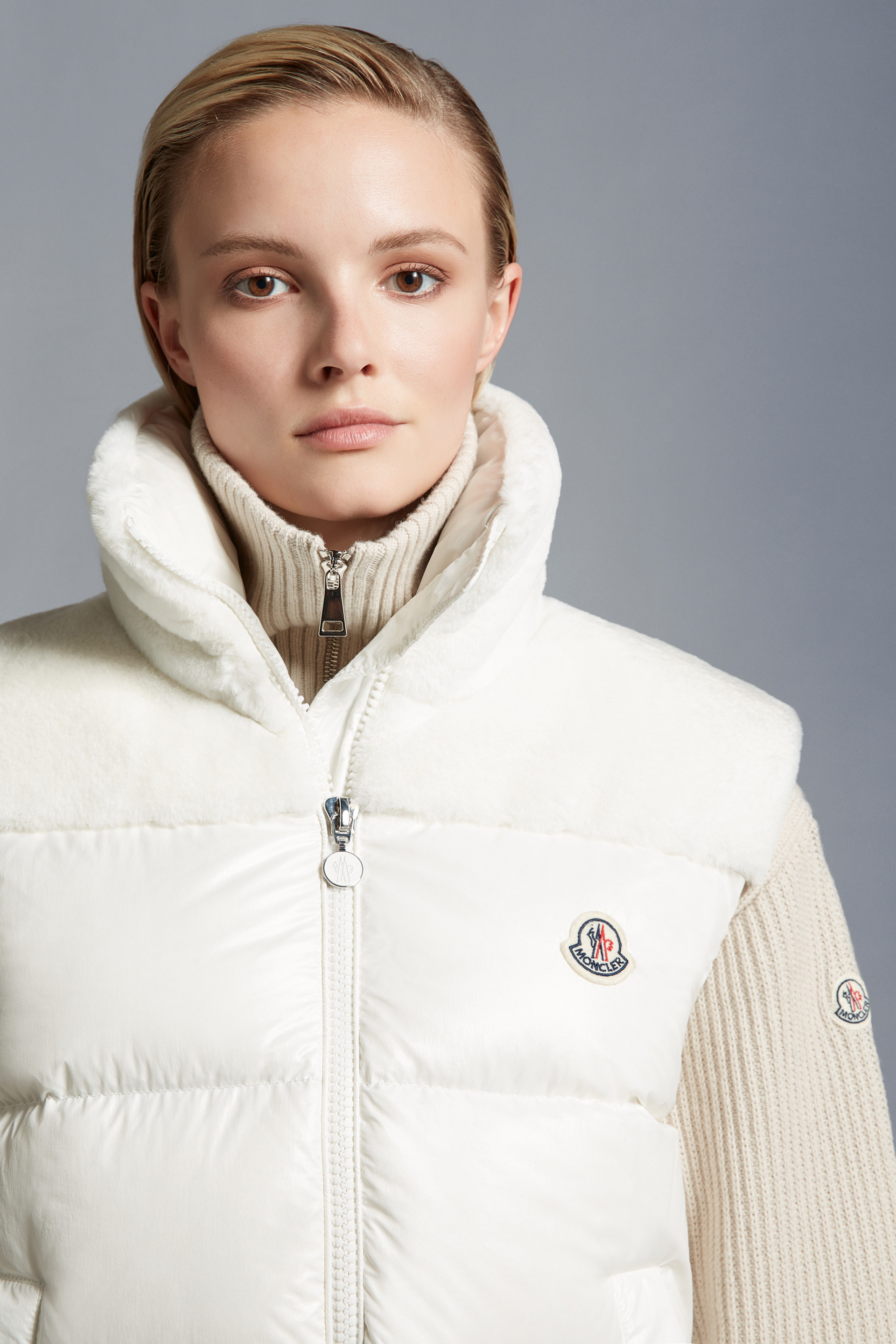 Moncler Lempa Nylon Down Vest In White