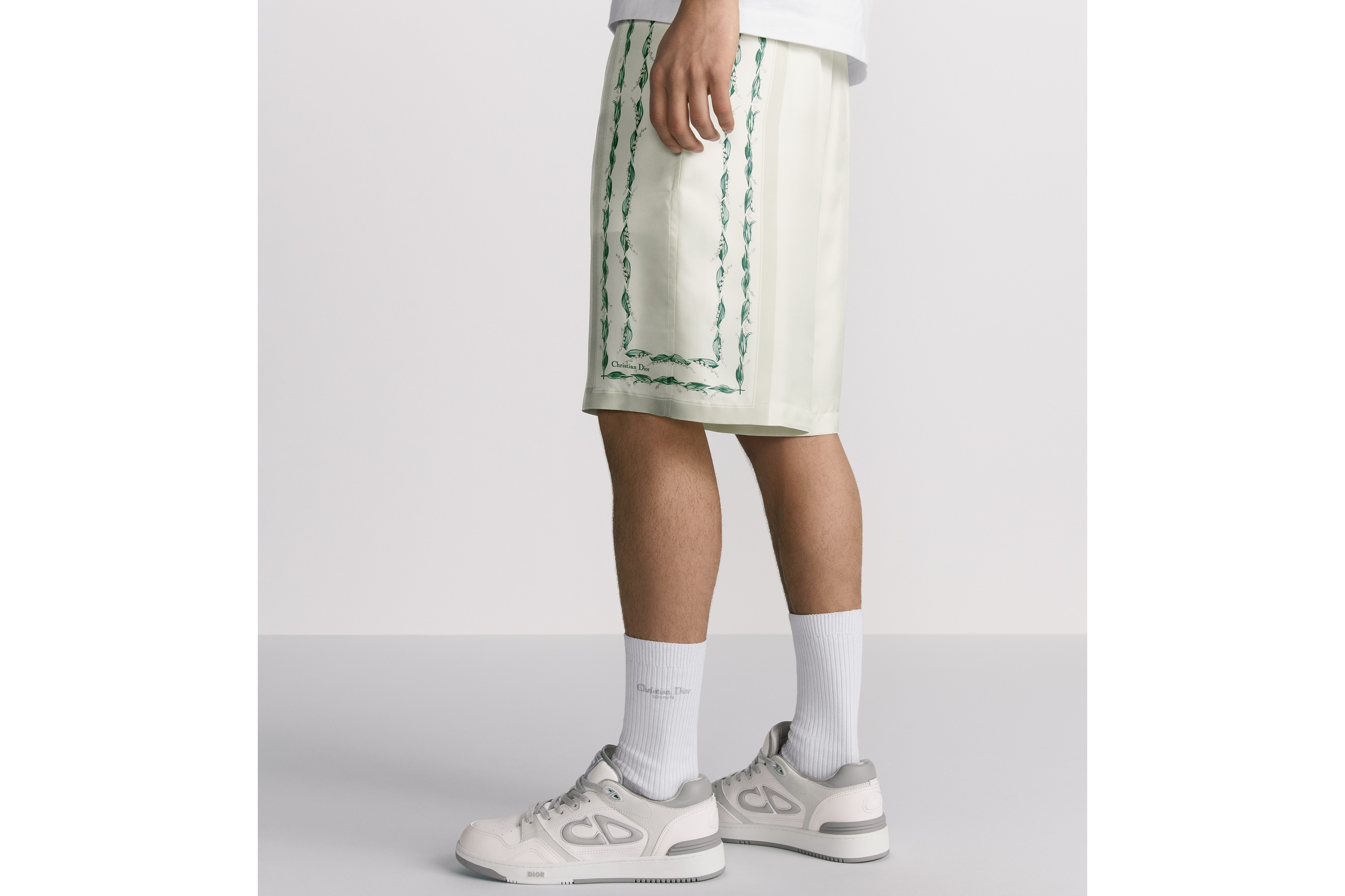 Dior Christian Couture Lily Of The Valley Bermuda Shorts In White