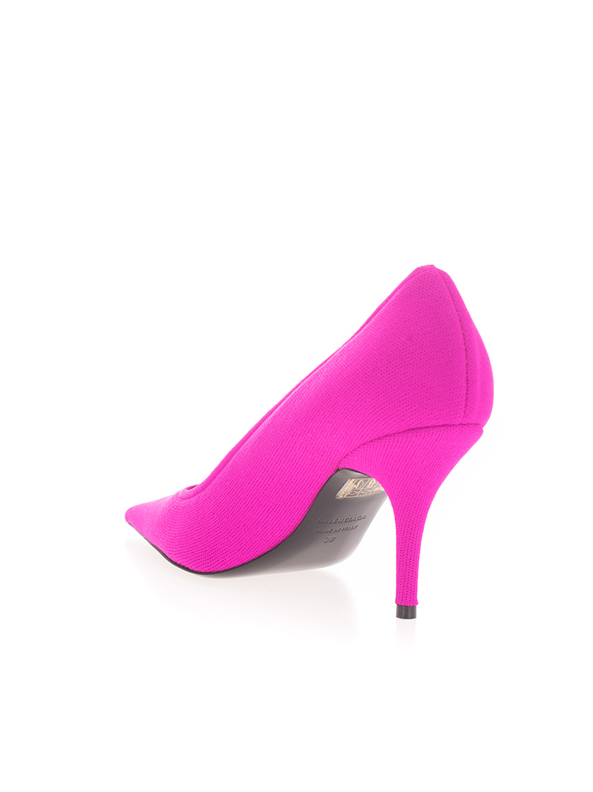 Balenciaga Logo Details Pointed High Heels In Pink