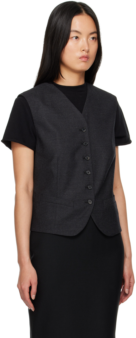 The Row Vegas Button Vest In Black