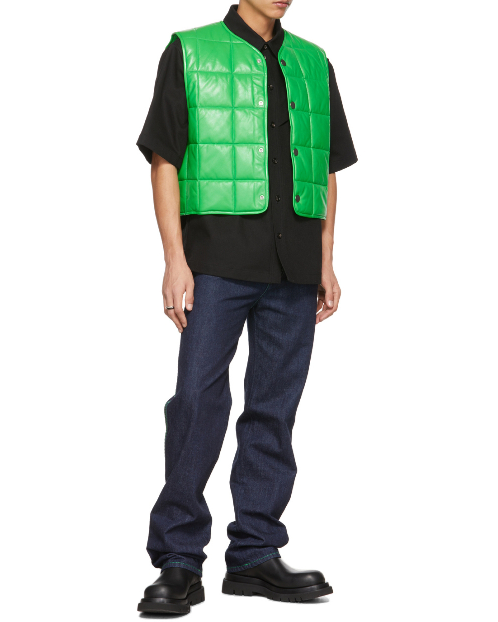 BOTTEGA VENETA CONTRAST-STITCH STRAIGHT-LEG JEANS