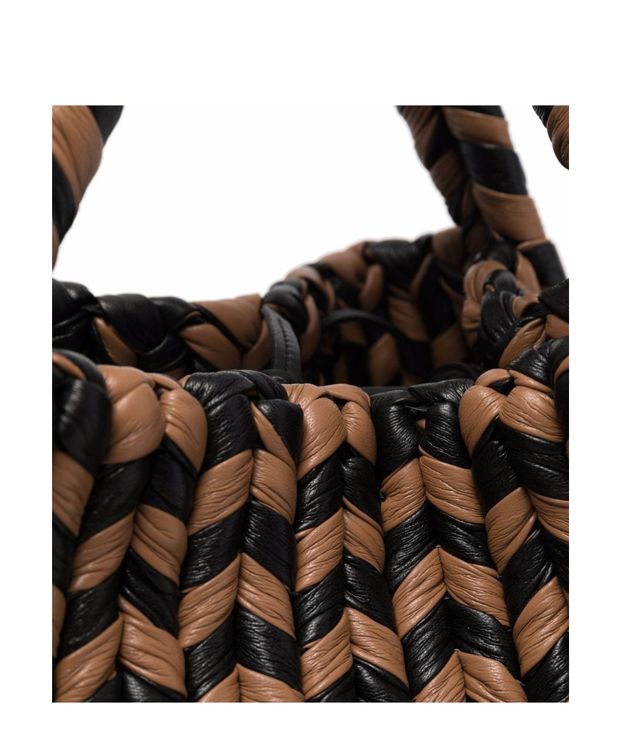 Nanushka Woven Top-handle Tote In Black