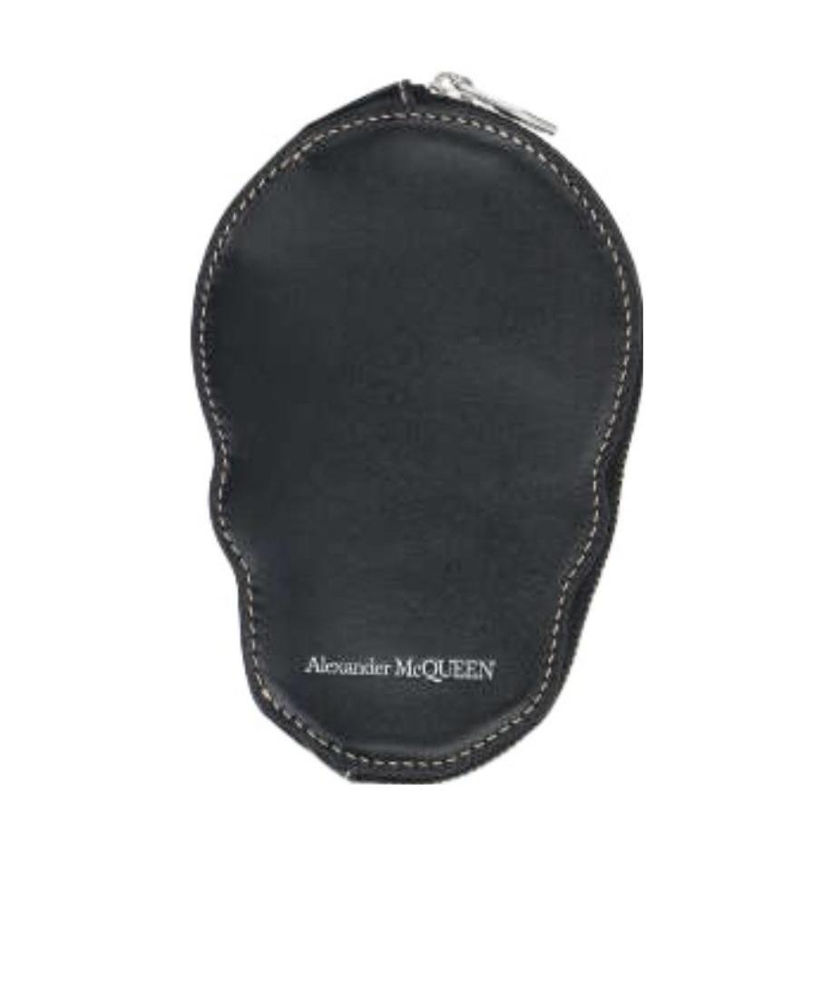 Alexander Mcqueen Skull All-around Zip Wallet In Black