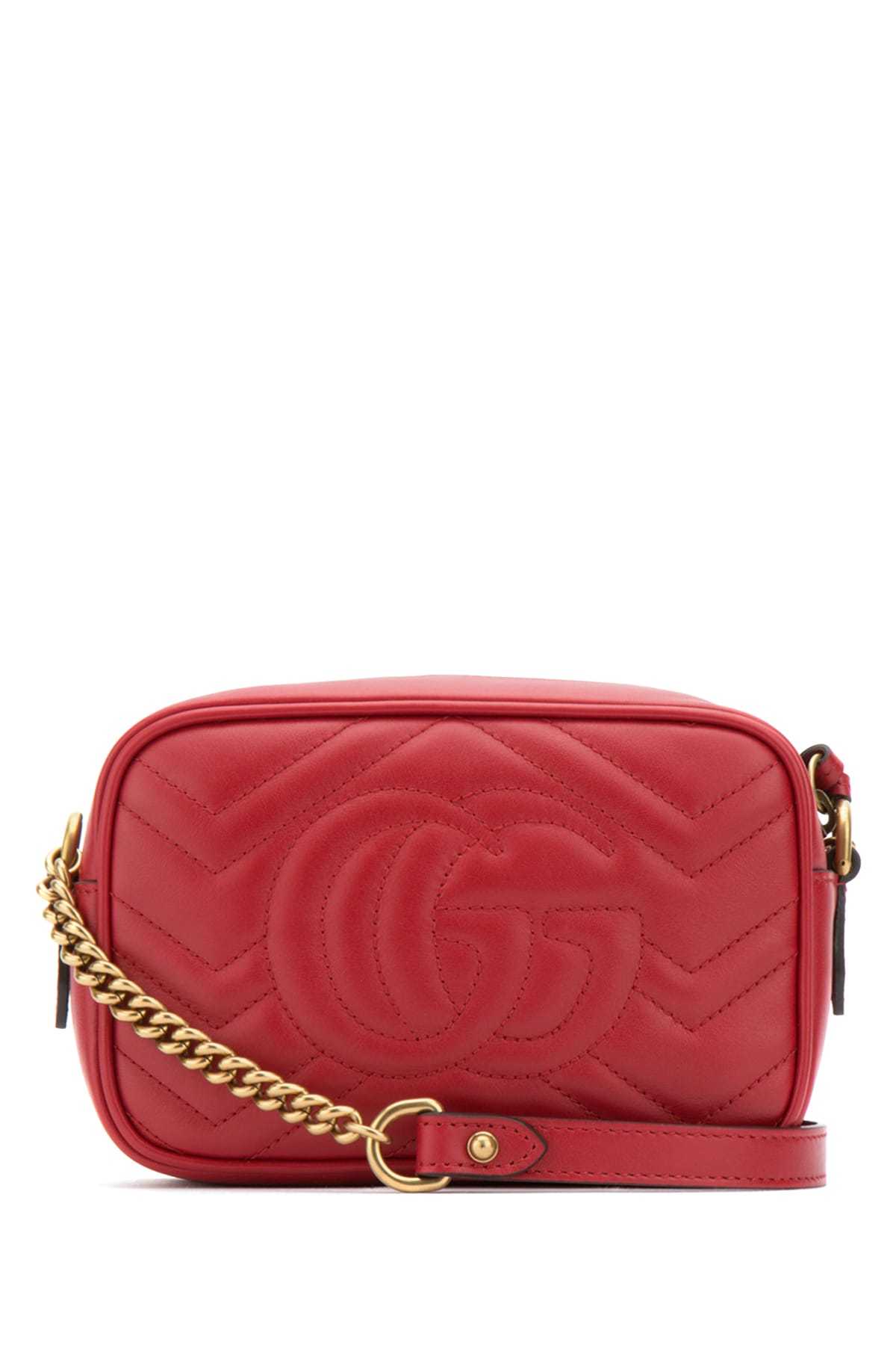 Gucci Gg Marmont Mini Matelasse Leather Camera Bag In Red