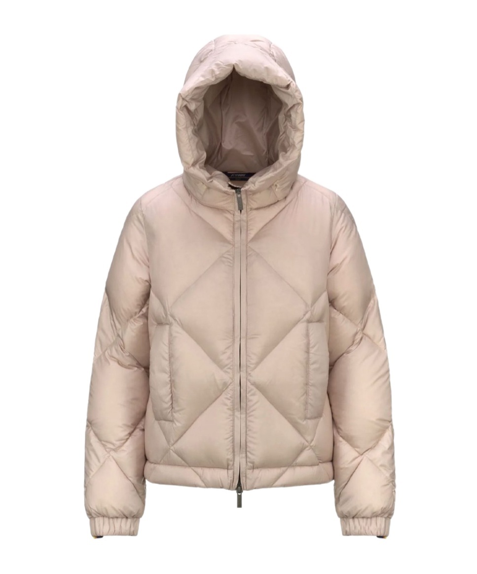K-way Hooded Down Jacket In Nude