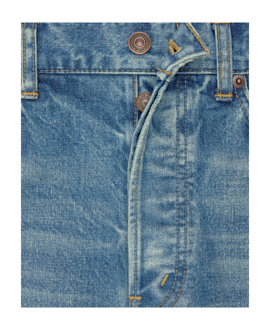 Celine Beard Striped Wide-legged Jeans In Blue