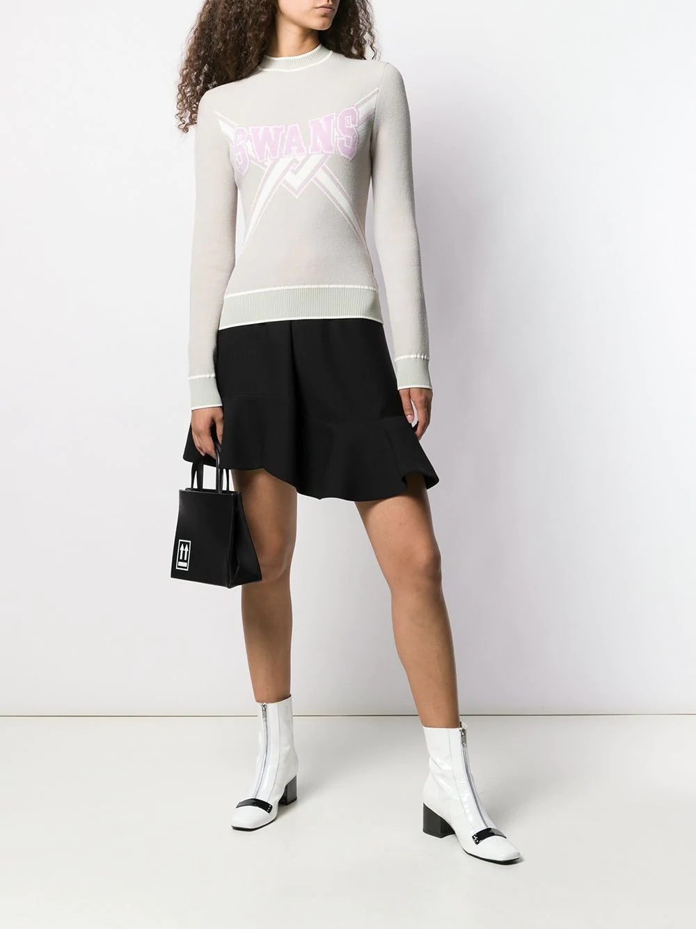 Off-white Slim Fit Cropped Sweater In White