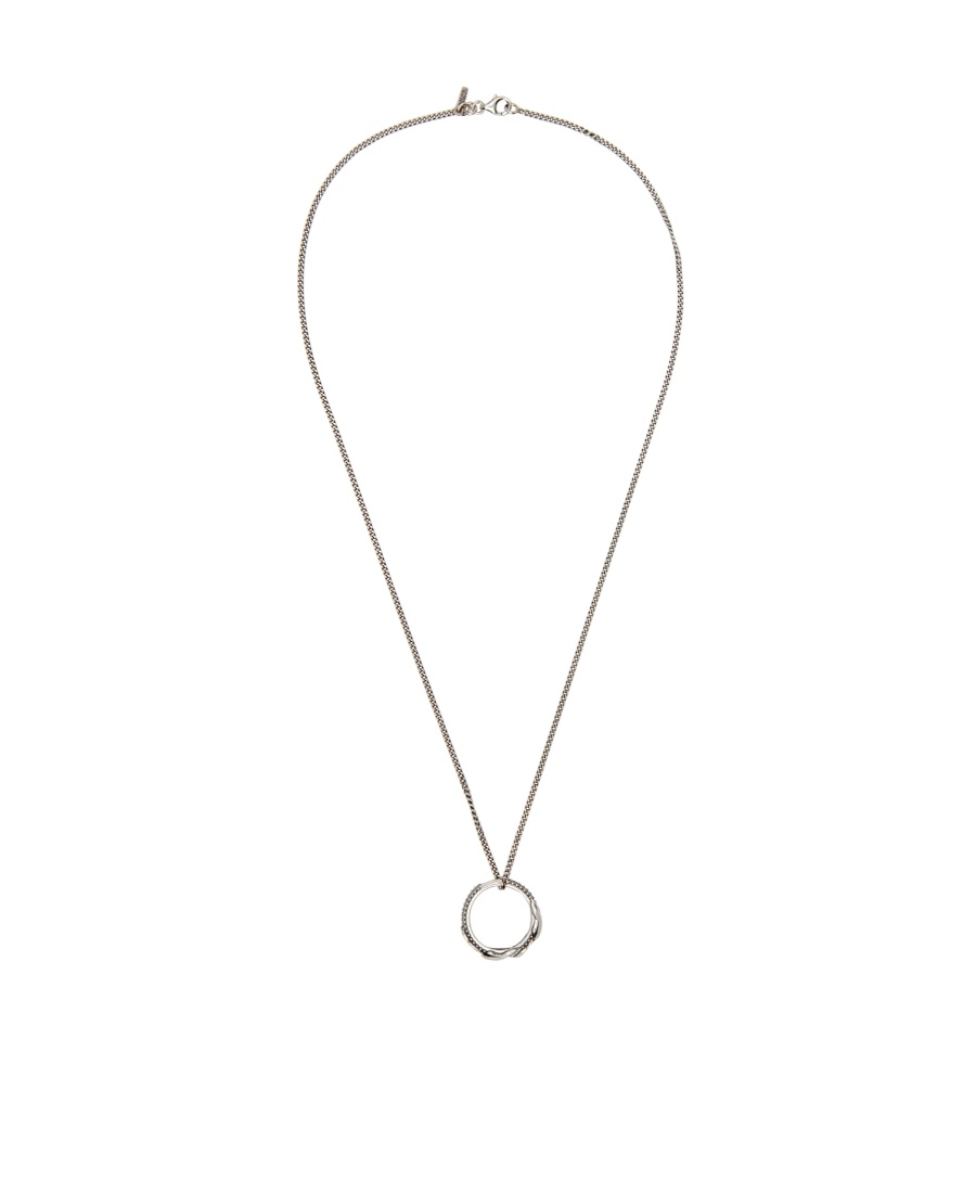 Emanuele Bicocchi Flame Ring Pendant Necklace In Gray