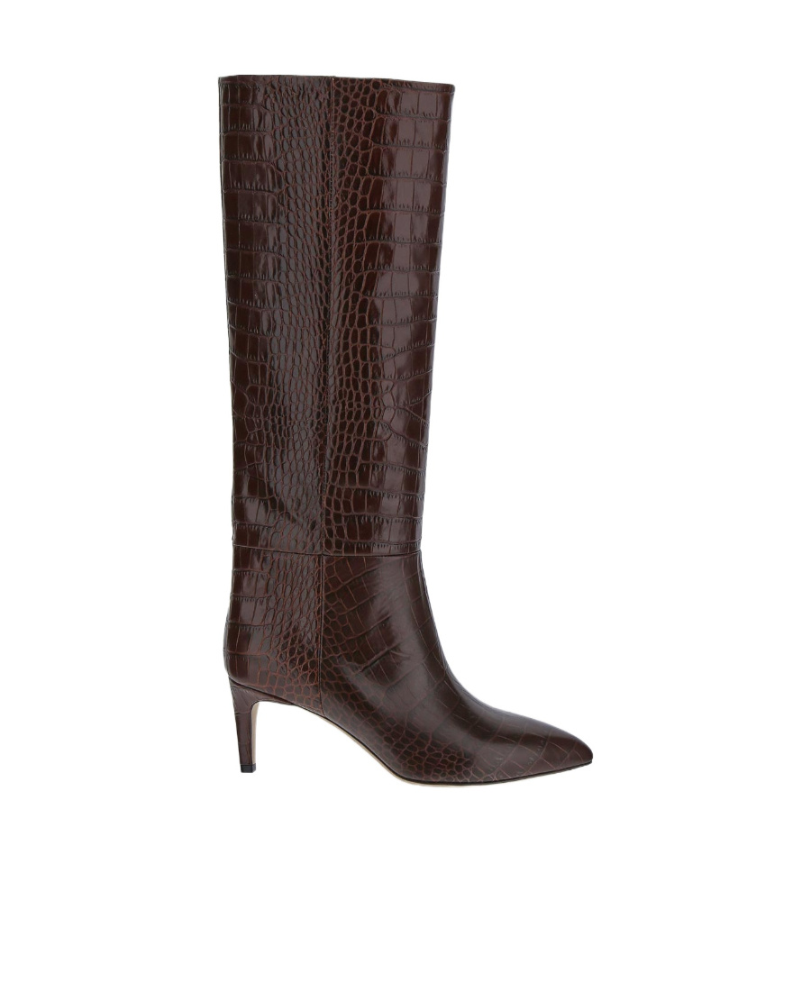 Paris Texas Crocodile-embossed 70mm Knee Boots In Brown