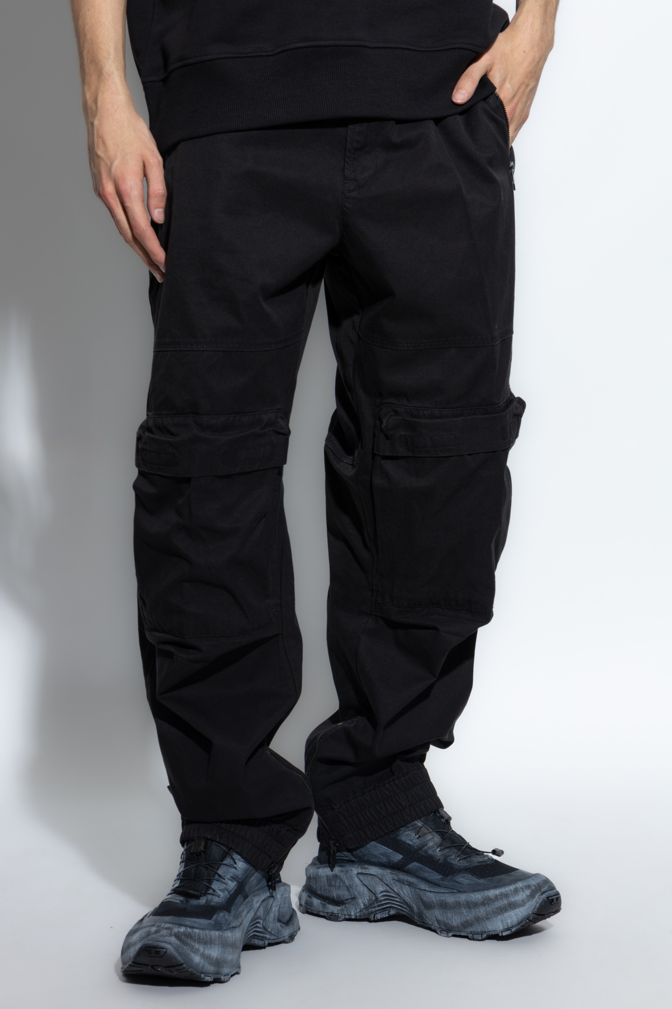 Diesel Casual Pants With Pockets In Black