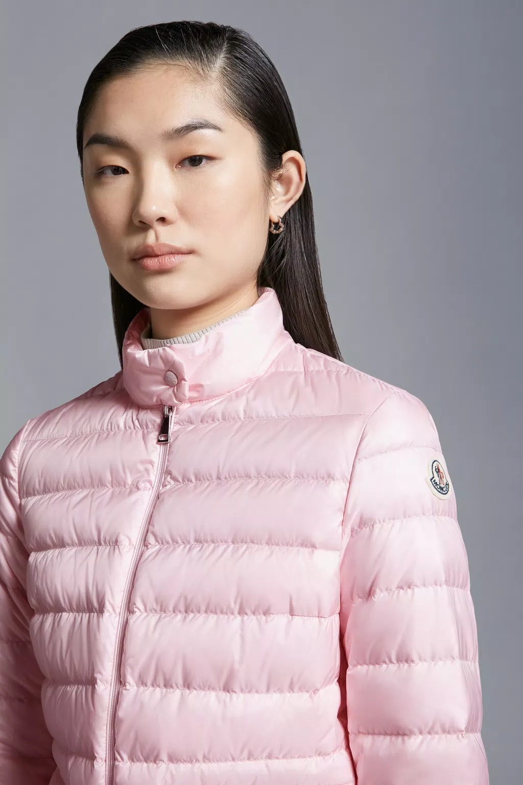 Shop Moncler Lans Short Down Jacket In Pink