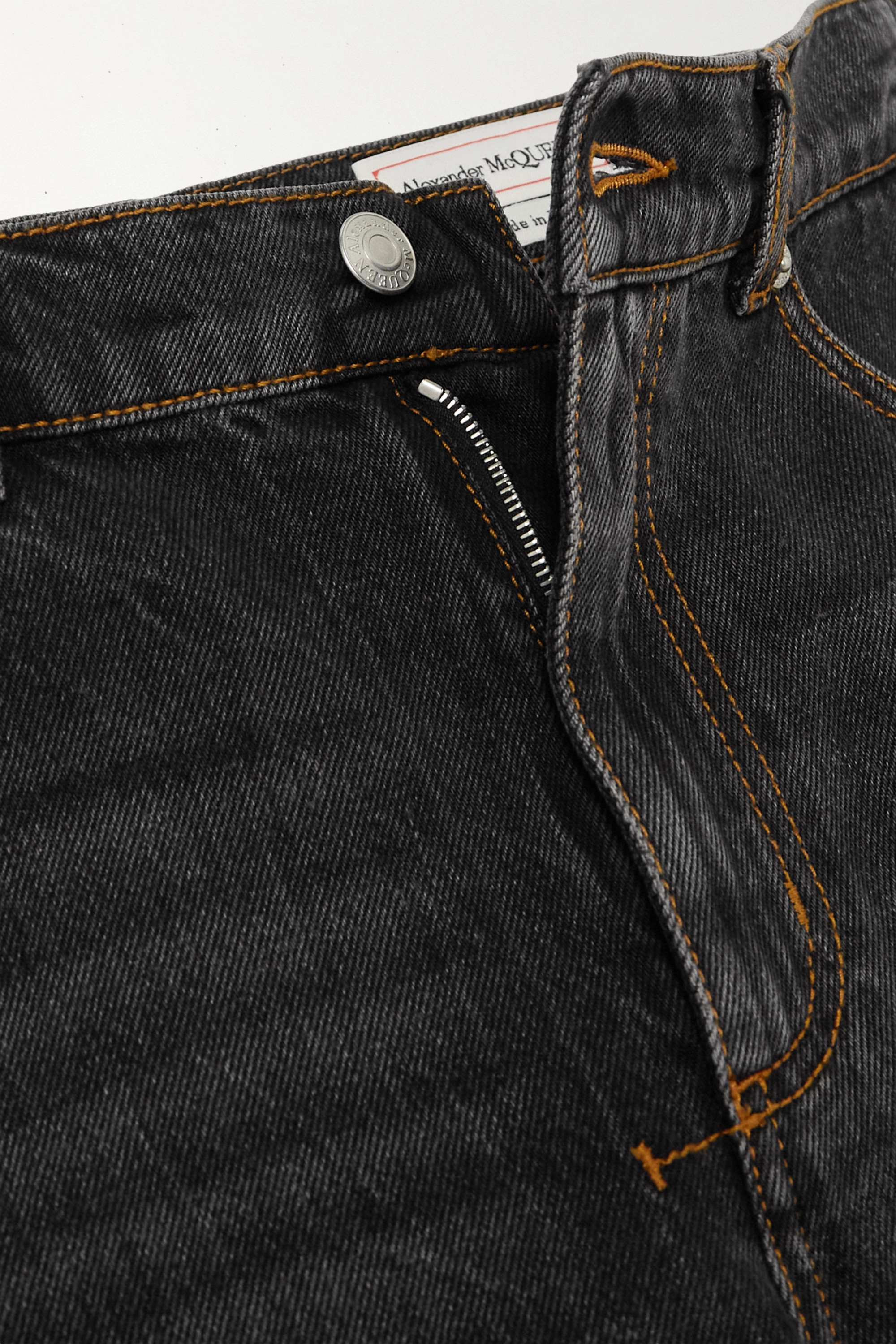 Alexander Mcqueen Alexander Mc Queen Slim Black Bell Bottom Jeans In Black
