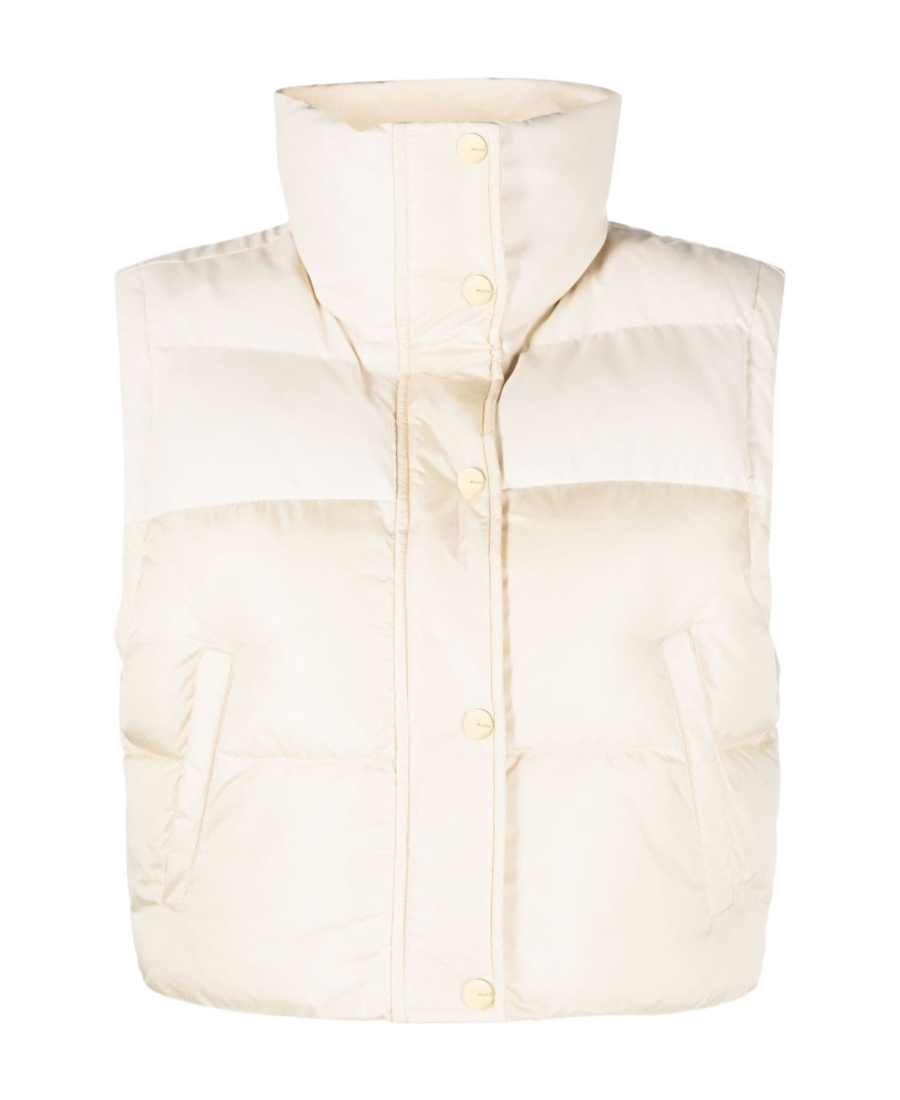 Pinko Cropped Press-stud Padded Gilet In Multi
