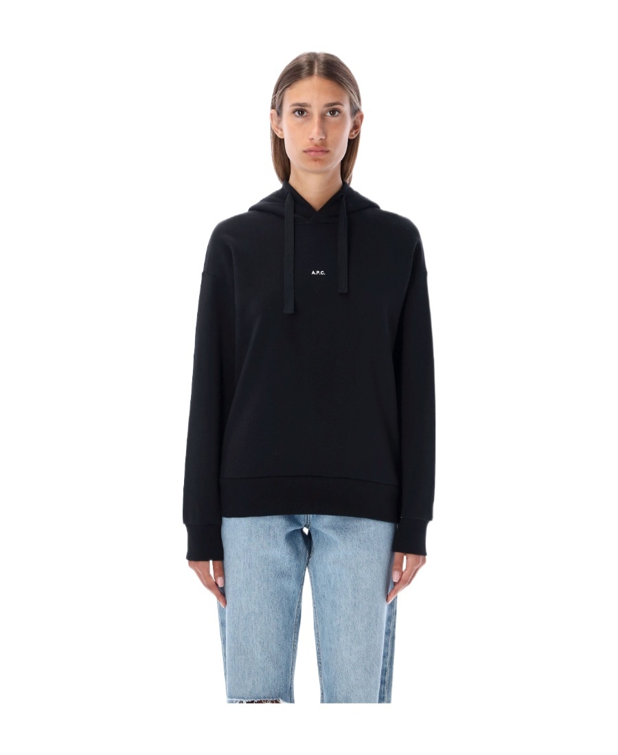 Apc A.p.c. Black Cotton Christaina Sweatshirt In Black
