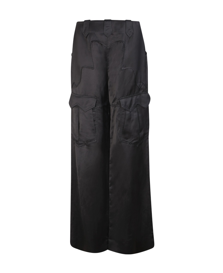 Tom Ford Cargo Trousers With Wide-leg Design And Rolled-up Cuff In Black
