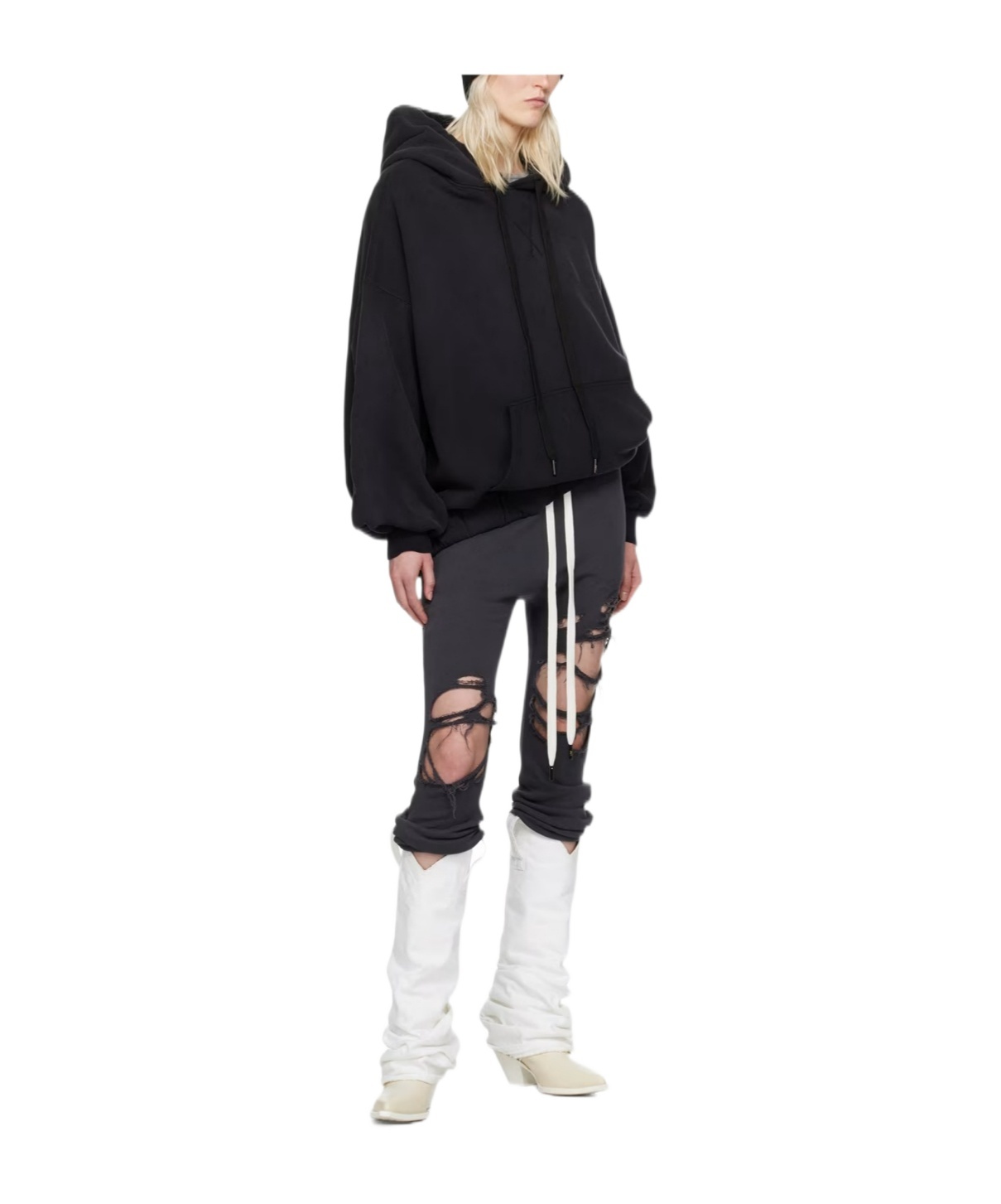 R13 Make Old Effect Casual Pants In Black
