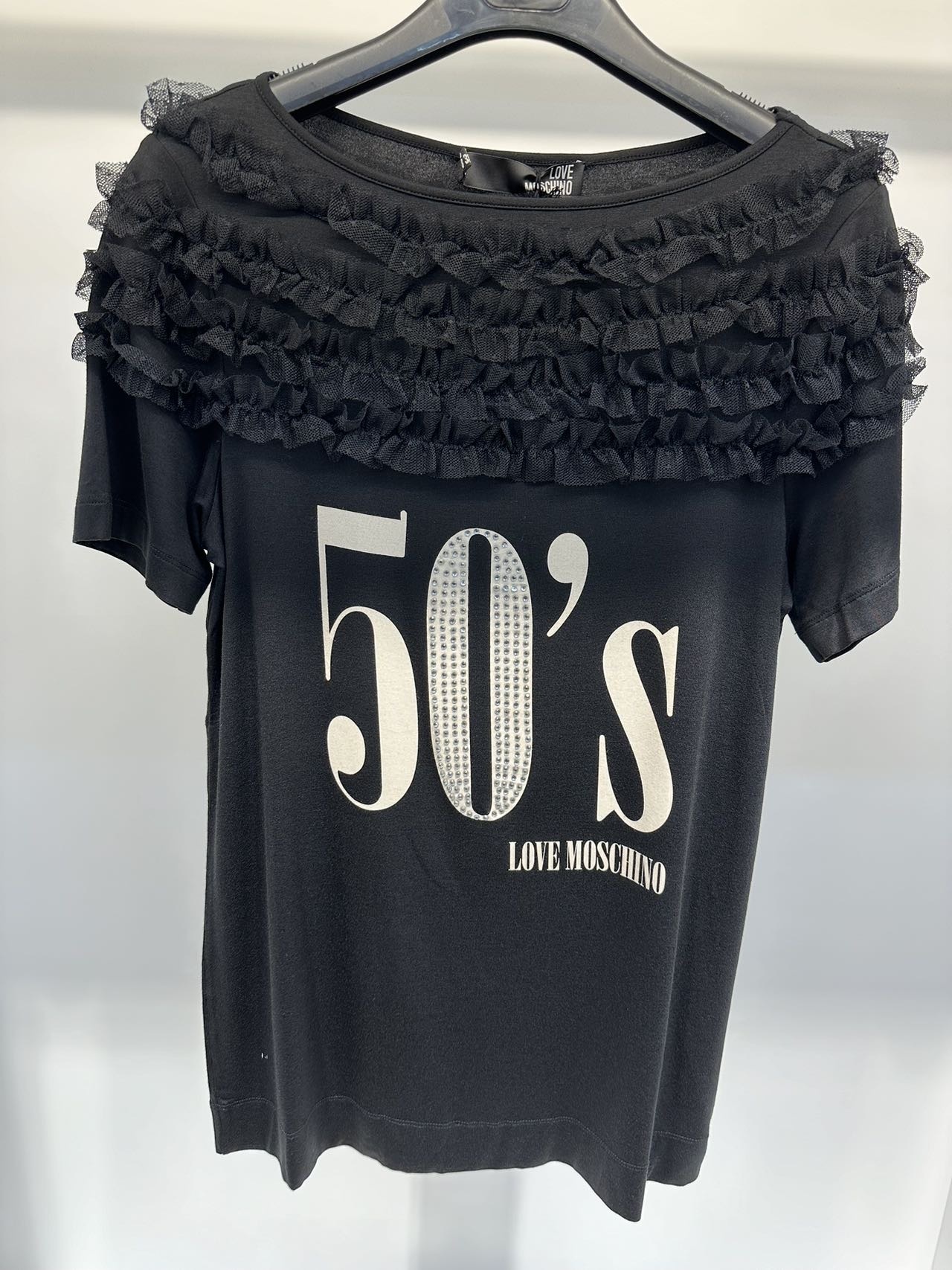 Moschino Item O-neck Short-sleeved T-shirt In Black