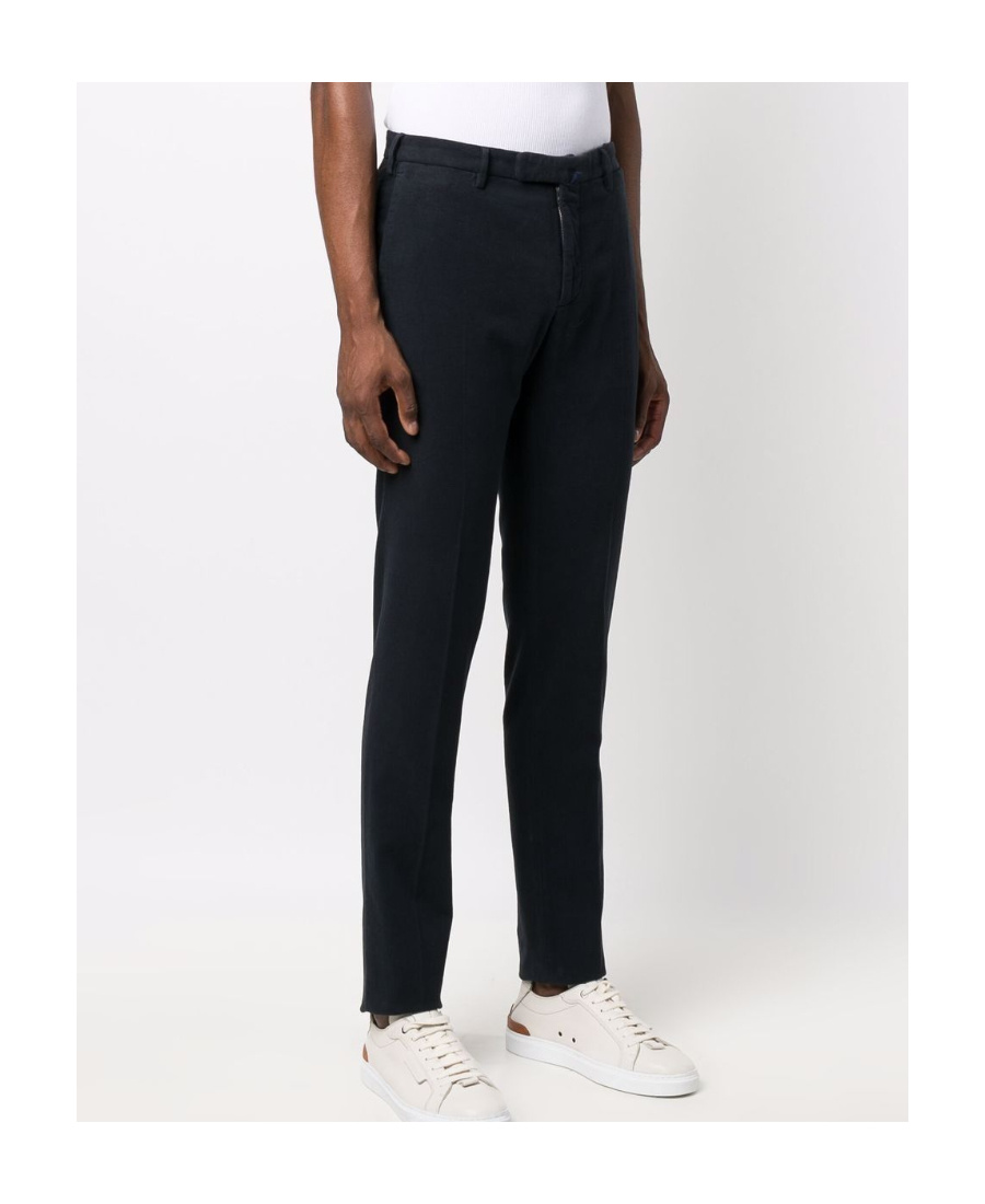 Incotex Stretch-cotton Tapered Trousers In Black