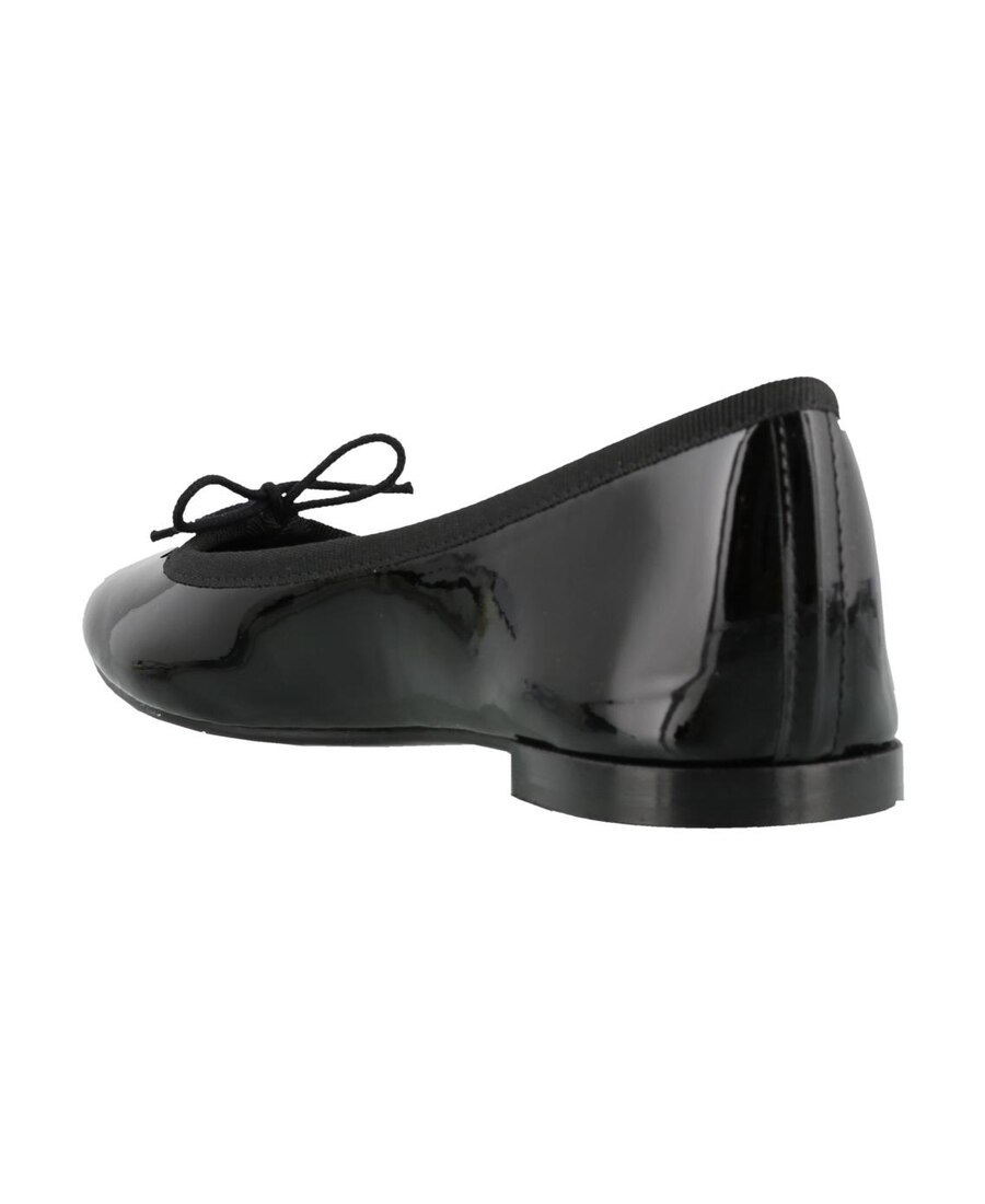 Repetto Bow Detail Patent Ballerina Shoes In Black