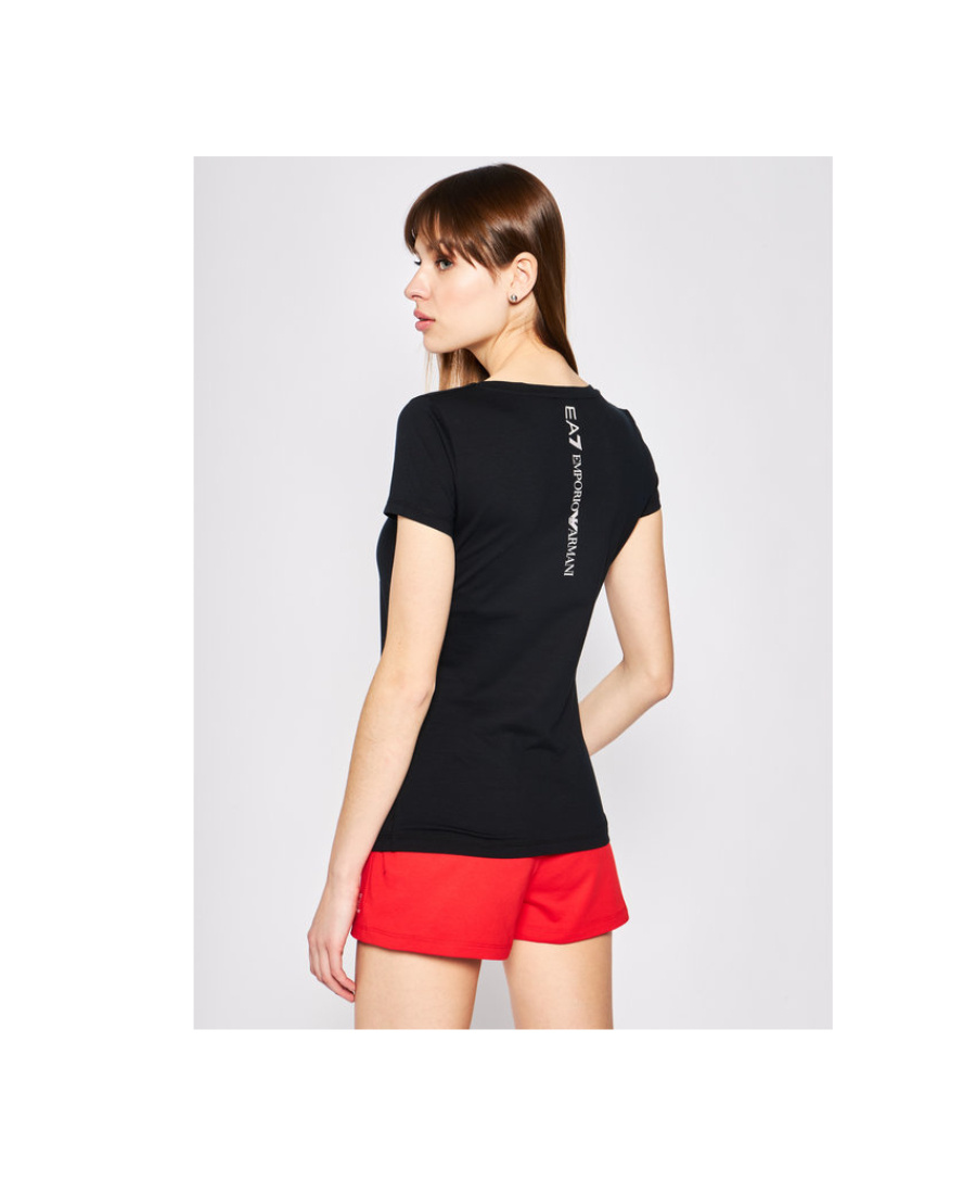 Ea7 Logo Printed T-shirt In Black