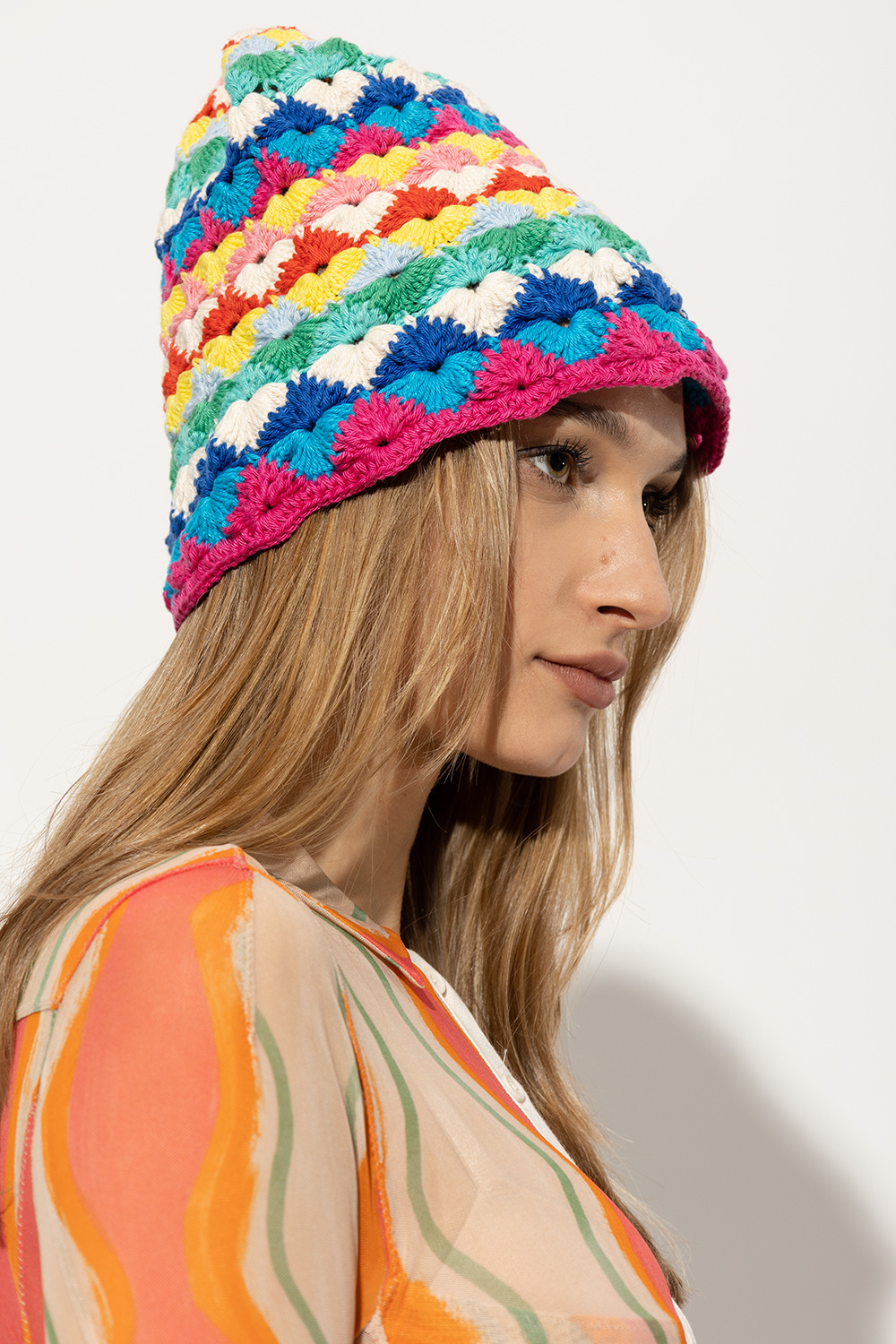 Alanui Over The Rainbow Knitted Hat In Multicolor