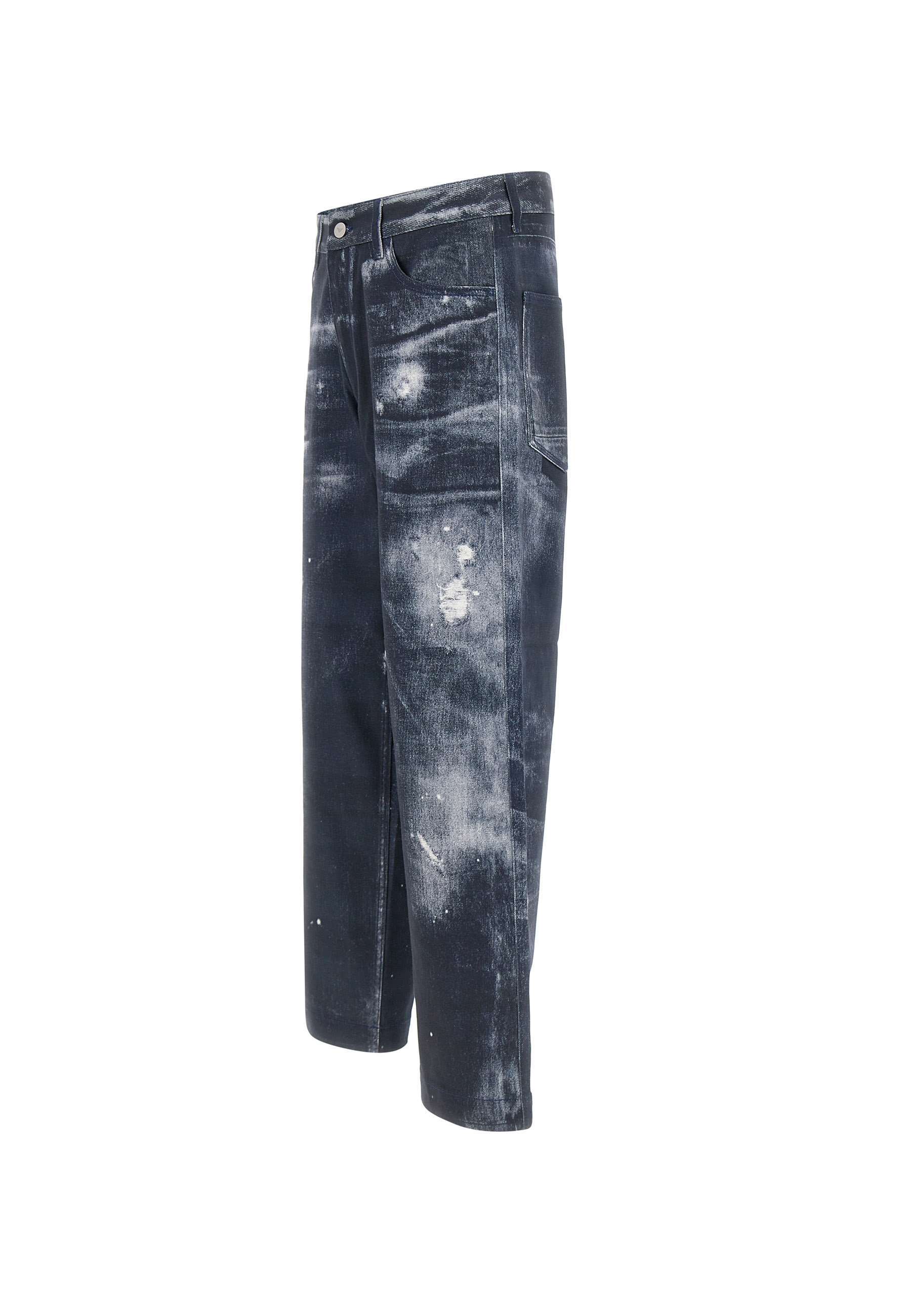 Emporio Armani Distressed Regular Fit Jeans In Black
