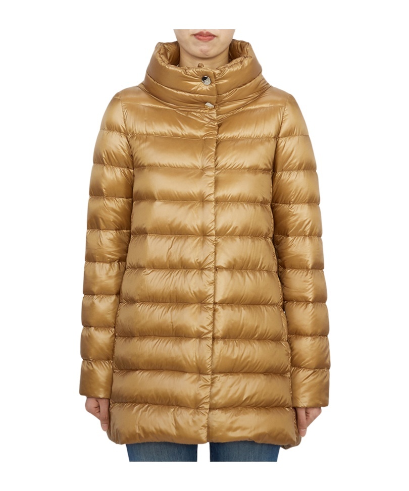Herno Long-sleeved Down Jacket In Brown