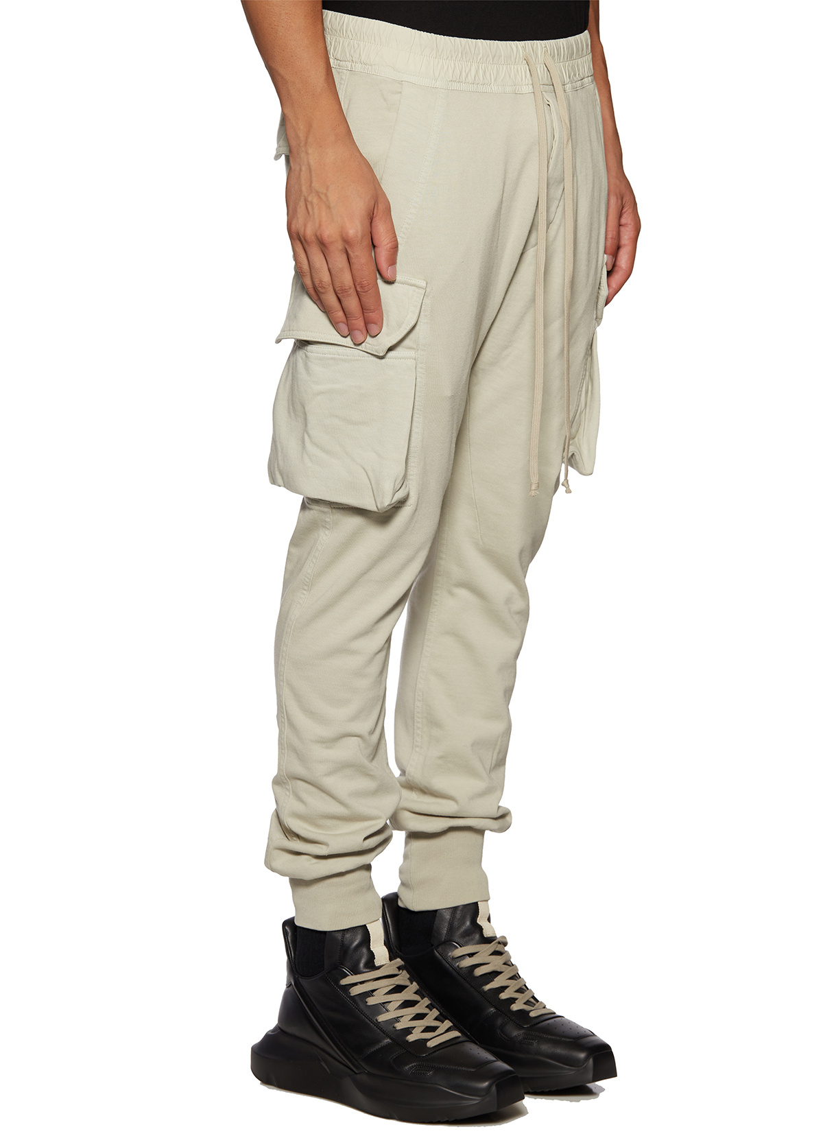 Rick Owens Drkshdw Drawstring Organic Cotton Track Pants In Nude