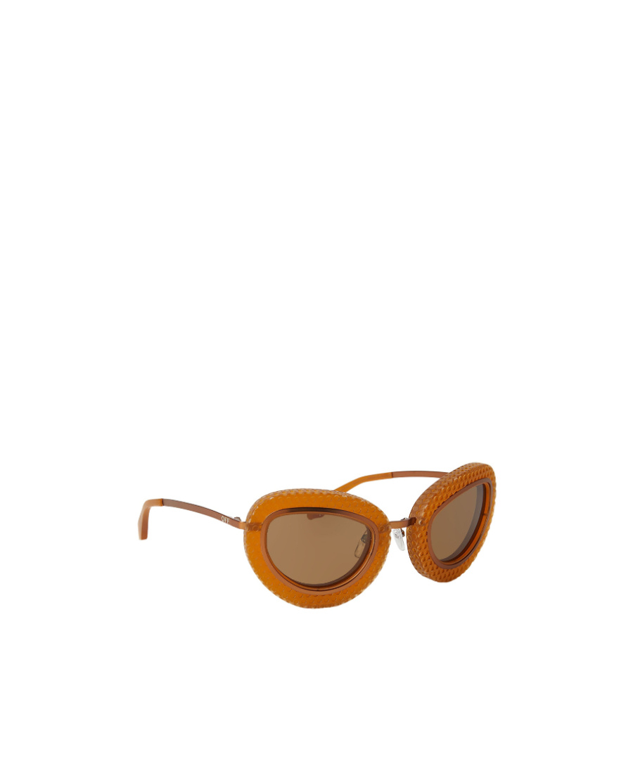 Off-white Logo Sunglasses In Brown